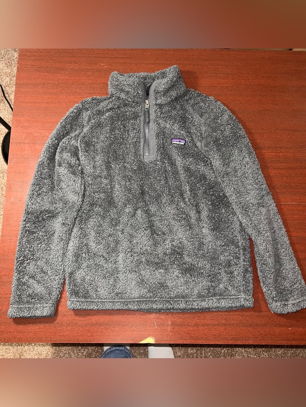 Patagonia Kids Gray Plush Half-Zip Pullover
